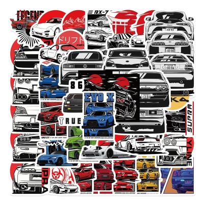 China 50Pcs Japanese Fashionable JDM Decorative Sticker Modified Car Stickers For Luggage Promotional Laptop Skateboard Gift Decorative Sticker for sale