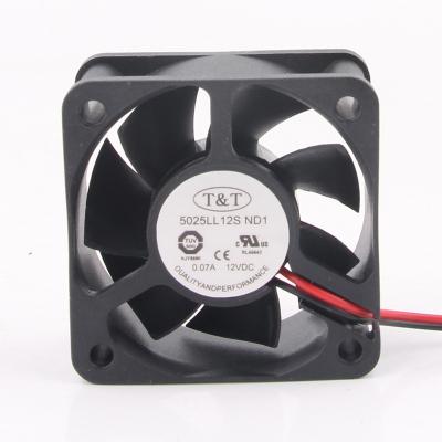 China NEW T&T 24V 48V DC12V 0.07A A.C. 50X50X25MM from original hotels 5025 EC double quiet fan 5CM large volume ball bearing 5025LL12S ND1 for sale