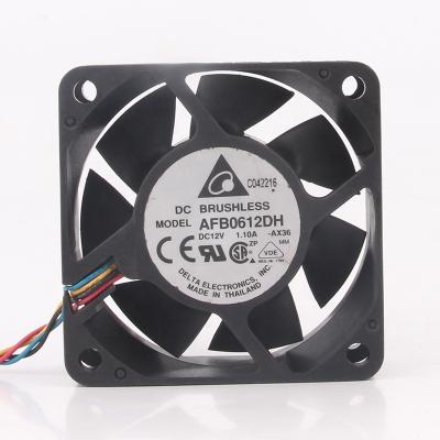 China Original Hotels Delta 24V 48V DC12V 1.1A AC 60X60X25MM EC 6025 6CM 4 Ball Bearing AFB0612DH Heavy Wire PWM Dual Chassis Fan for sale