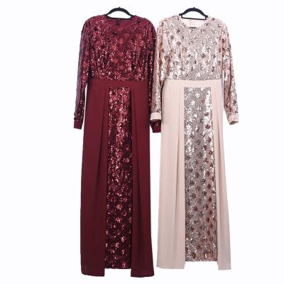 China Wholesale Sequins Embroidery Women Dresses Abaya Egyptian Beautiful Long Sleeve Dress 9512 Turkey Muslim Islamic Clothing for sale