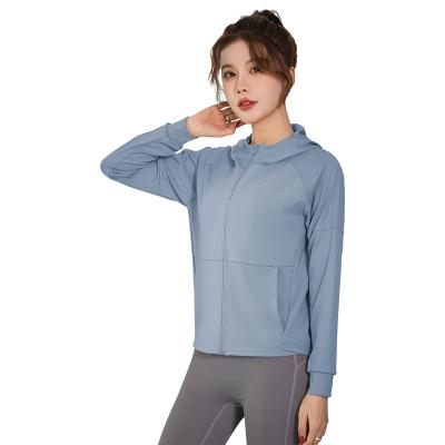 China Breathable Solid Color Coat Jacket Women Custom Fitness And Yoga Top Wear Yoga Clothes for sale