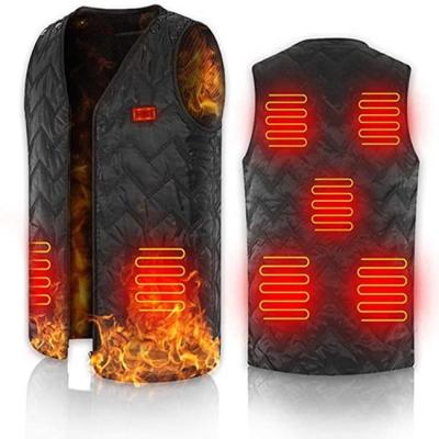 China Electric Heated Waistcoat USB Adjustable Filling Heating Warm Vest Heated Windproof Waistcoat Down Vest Waistcoat for sale