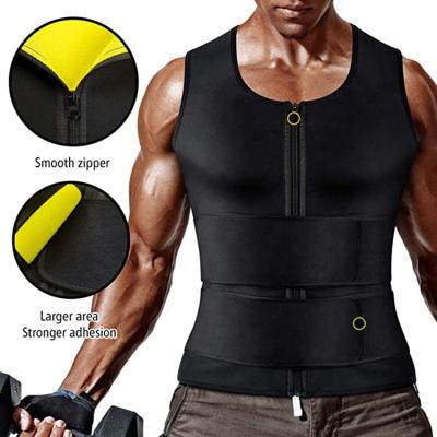 China New Arrival Antibacterial Hot Neoprene Sauna Crazy Sweat Vest Slimming Body Shaper Vest Waist Trainer For Men for sale