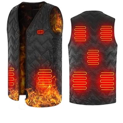 China Electric Heated Waistcoat USB Adjustable Filling Heating Warm Vest Heated Windproof Waistcoat Down Vest Waistcoat for sale