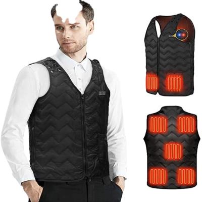 China Electric Heated Waistcoat USB Adjustable Filling Heating Warm Vest Heated Windproof Waistcoat Down Vest Waistcoat for sale