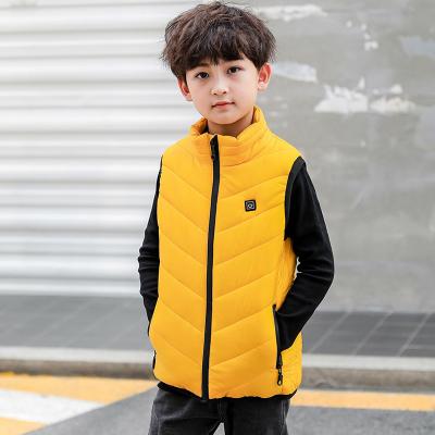 China Rechargeable Battery Breathable Intelligent Kids USB Thermal Heating Down Vest for sale