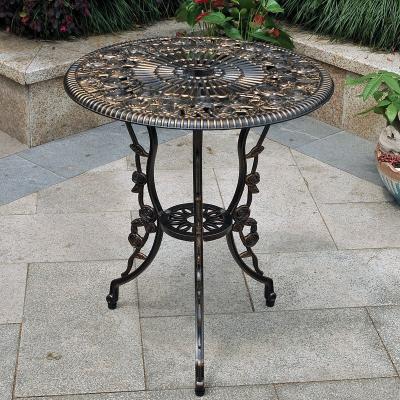 China Hotel Modern Round Garden Metal Table Outdoor Aluminum Outdoor Tables And Chairs And Chair Balcony Patio Umbrella for sale