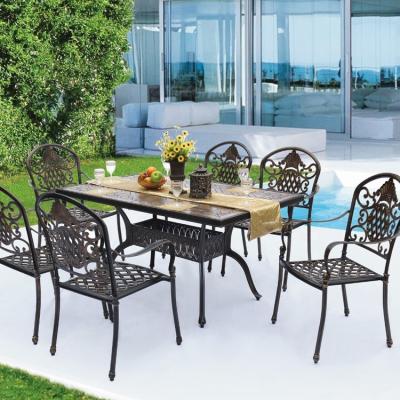 China Modern UV Protection Outdoor Garden Cast Aluminum Square Dining Table Set for sale