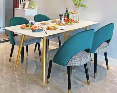 China Modern Family Small Rectangular Table Light Luxury Marble Indoor Dining Table And Chair Combination With Seats 4-6 Indoor Furniture for sale