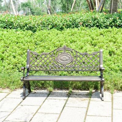 China European Classical Outdoor Rustproof Park Bench Cast Aluminum Cast Aluminum Long Patio Protective Chair for sale