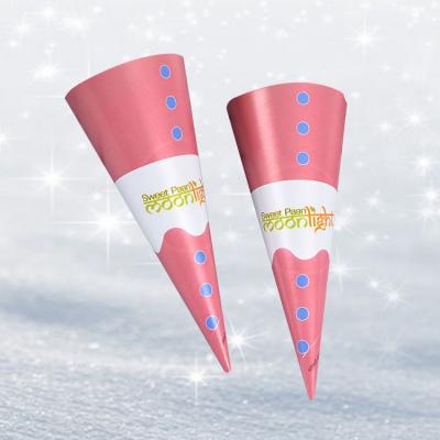 China Custom Eco-friendly Factory Supplier Recyclable Sleeves Ice Cream Cone Food Wrapping Waffle Paper Wrapping Cone Cup for sale