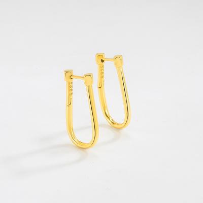 China 2023 TRENDY Fashion Earrings Gold Plated 925 Sterling Silver Big Circle Designer Elegant Earrings For Women for sale