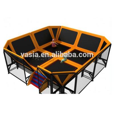 China 1230*1150*420cm Jungle Gym with Kids Trampoline Mini Trampoline Jumping Bed Indoor Trampoline Bed for sale