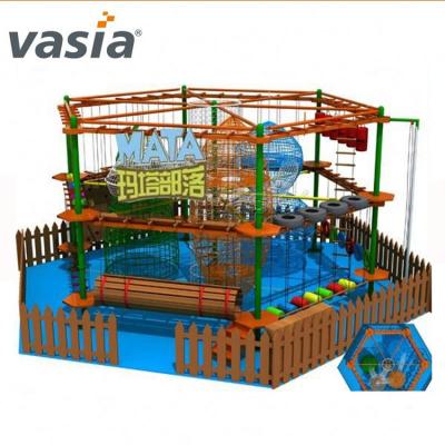 China Imported LLDPE Plastic Children Hexagon Adventure Park Rope High Courses For Shopping Mall for sale