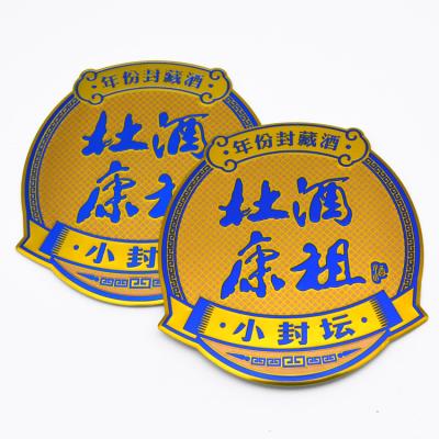 China Waterproof Metal Wine Label Sticker Printing Whiskey Wine Bottle Labels Logo for sale