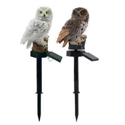 China Floor Patio Decorations Lawn Landscape Lights Resin Pastoral LED Owl Lights Outdoor Waterproof Solar Lights for sale