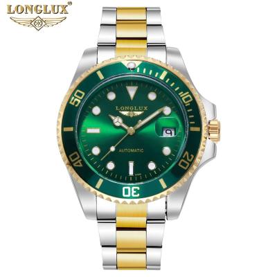 China Power Reserve LONGLUX Water Ghost Men's Automatic Mechanical Watch Waterproof Watch For Man Belt Strap Alloy Steel Watch Case for sale