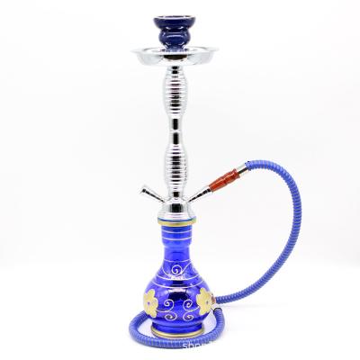 China Spring glass border water pipe set gold iron hookah glass bottle Arabian water pipe shisha for sale