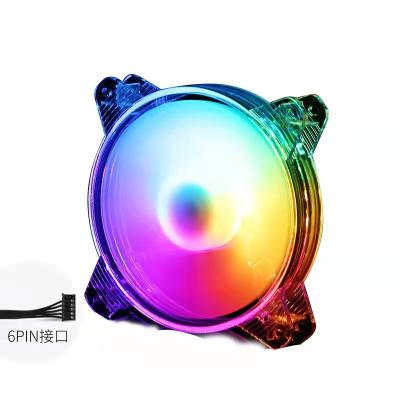 China Cool Quiet Computer Server RGB Case Magic Desktop Fan Crystal LED Desktop Computer Case Fan for sale