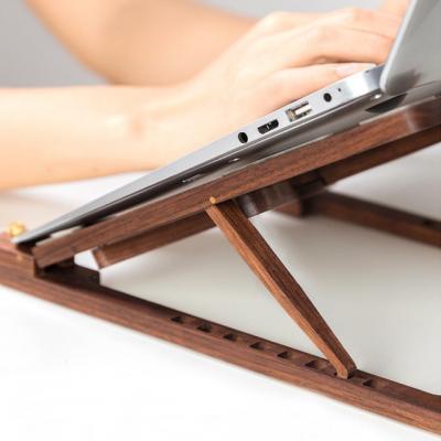 China Europe Wooden Foldable Laptop Stand Adjustable Laptop Stand For Desk With Multiple Angles Portable Notebook Stand for sale