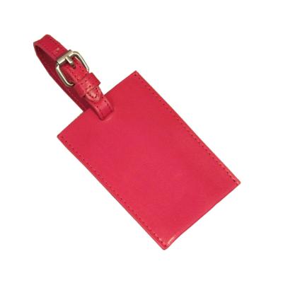 China Wholesale Fashion Leather Luggage Tags Red Cow Leather Luggage Tag Ties Women's Luggage Tags for sale