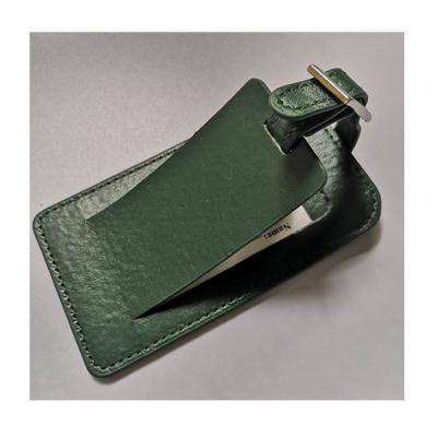 China Wholesale Fashion Army Green PU Leather Travel Luggage Tag Custom Logo for sale