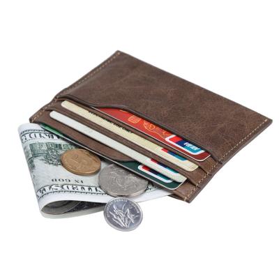 China 100% Retro Fashion Card Holder Genuine Leather Hand-Crafted Wallet For Men for sale