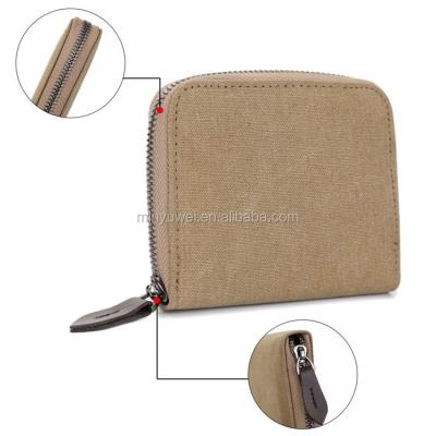 China Design Zipper Waterproof Short Wallet Fashion Men's Canvas Zipper Wallet With Coin Purse for sale