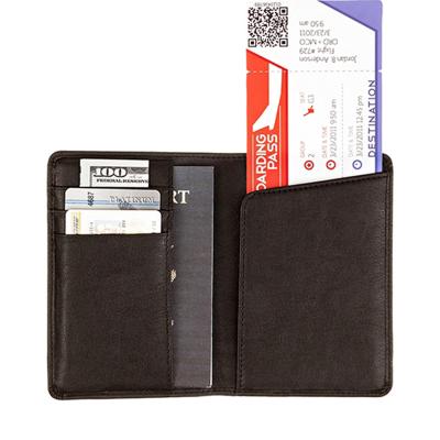 China Fashion Factory OEM RFID Customized Leather Passport Case Credit Card Passport Holder Ticket Leather Wallet for sale