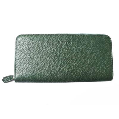 China Green Color Zipper Waterproof Custom Leather Wallet For Women Genuine Leather Wallet for sale