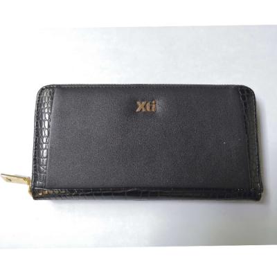 China Waterproof Croco Texture PU Leather Zipper Around Wallet For Lady Custom Logo for sale