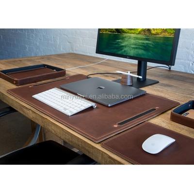 China Custom high-end office desk blotter office hotel use leather earphone and desk protector pad and mouse pad for sale