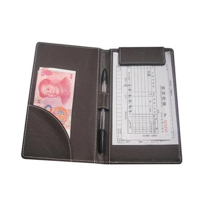 China Mini Leather Clipboard Folder Notepad Notepad for Restaurant Hotel Menu Folder Note with Pen Holder for sale