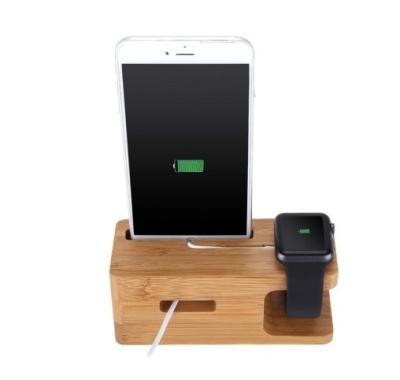 China Dock Station Dustproof Charging Bamboo Wooden Stand For iPhone 11 xs pro x xr Samsung HUAWEI for sale