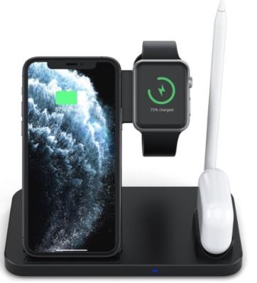 China Portable 4 in 1 Fast Charging Qi Wireless Charger 10W Stand For iPhone 11 X XS XR XS Max 8 Plus For Apple Watch 5 4 3 2 Airpods Pro for sale