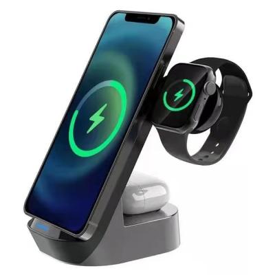 China Portable Detachable Mobile Phone Bracket Design 3 in 1 with Wireless Fast Charging Charger Stand for sale