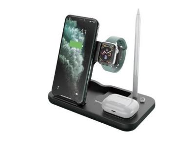 China Portable 4 in 1 Multifunctional Wireless Charger Fast Wireless Charging Pad 3 in 1Qi Stand Radio Charger for sale