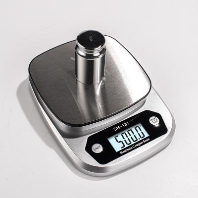 China Weight Measuring 5kg Multifunction Electronic Digital Kitchen Weight And Stainless Steel Food Kitchen Scales for sale