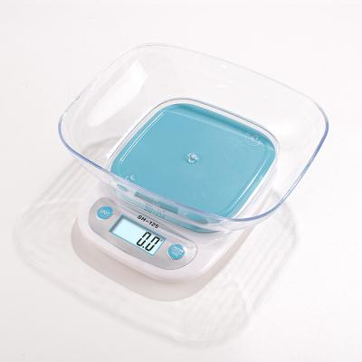 China With Scale Tray Factory Direct Sale Digital Kitchen Scale With Bowl 5kg Food Weighing Scale LCD Display for sale