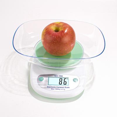 China With Scale Tray Customized Electronic Digital Balance Kitchen Food Weighing Scale With Detachable Removable Plastic Bowl for sale