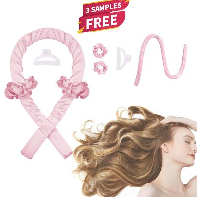 China Advanced Hot Selling Amazon Luster Hair Curler Silk Heatless Hair Tape Sponge Headband Roller Curling Rod for sale