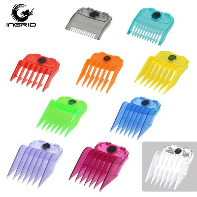 China 10PCS Salon Clipper Professional Transparent Limit Guide Comb Universal Guards Limit Combs for sale