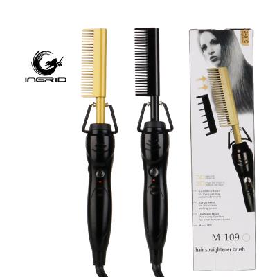 China High Heat Adjustable Hot Press Hot Sale Temperature Comb Hair Curling Straightener Pressing Electric Hot Comb for sale