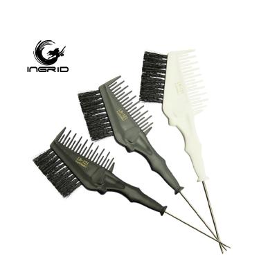 China New Style Hairdressers Dual Function Salon Tools Black Hair Dye Brush Metal Rat Tail Dye Brush for sale