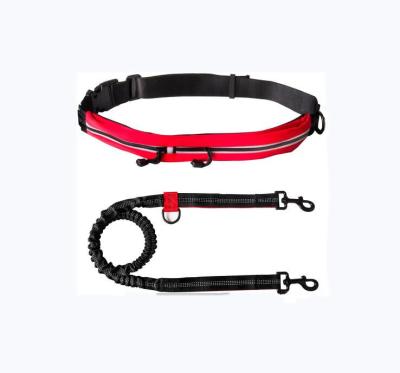 China Elastic Reflective Leash Padded Handfree Waist Padded Running Dog Jogging Running Rise Medium Large Leash for sale