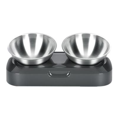 China 2 Stainless Steel Sustainable Bowls 15 Slanted Pet Bowls Elevated Stainless Steel Bowl Pet for sale