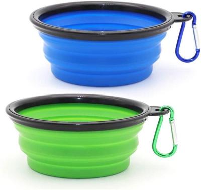 China Sustainable Collapsible Dog Feeding Strip Bowls Cover Bottom Climbing Tourist Dog Food Bowl for sale