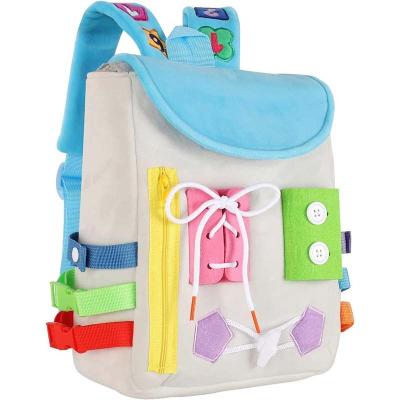 China Earlier Education Quiet Book Montessori Educational Toys Sensory Activity Board Felt Busy Board Backpack for Toddlers for sale