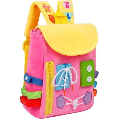 China Earlier Education Busy Board Backpack for Kids Toddler with Bubble Fidget Toy Montessori Sensory Activities for sale