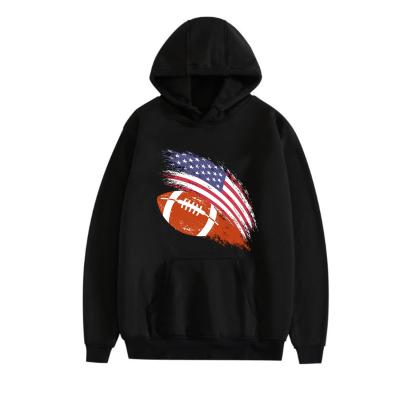 China Wholesale Adult Unisex American Flag National Flag Cotton Hooded Polyester Football Sweatshirt/Hoodie Pattern Pullover for sale